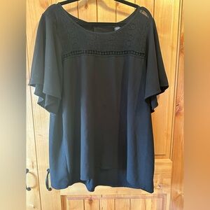 Torrid | Women’s Black Lace Flutter Sleeve Top | 2X